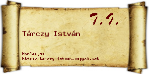 Tárczy István névjegykártya